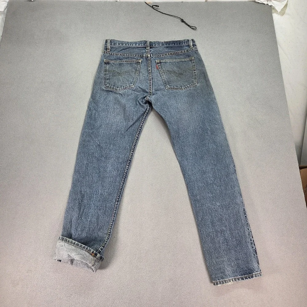 Levis 5Jeans Mens 31x31 Blue Selvedge Button Fly Straight Denim Faded Distressed